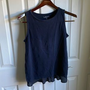 Loft Sweater tank with ruffle hem detail